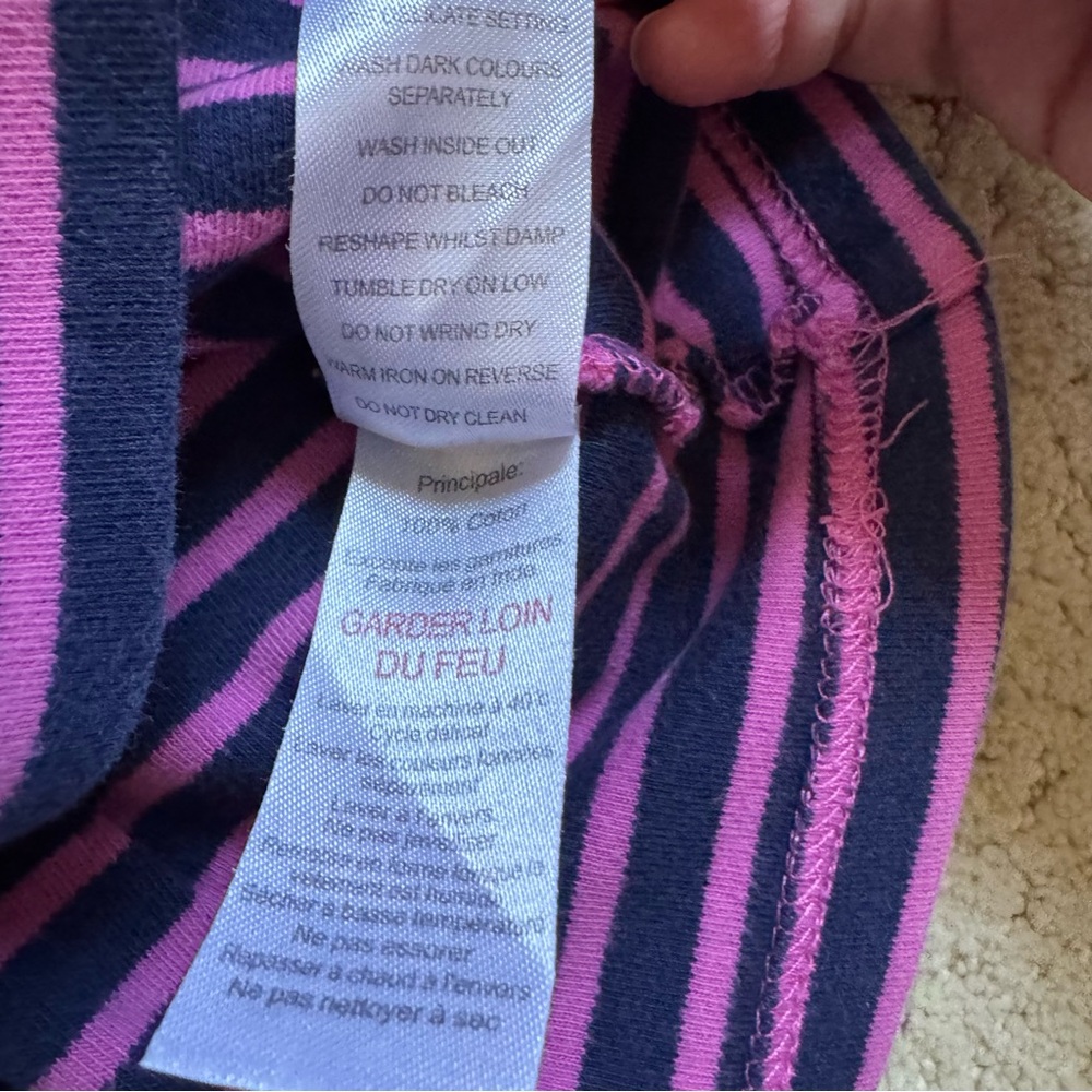 JoJo Maman Bebe Pink and Blue Striped Dress Long Sleeve - Picture 4 of 8